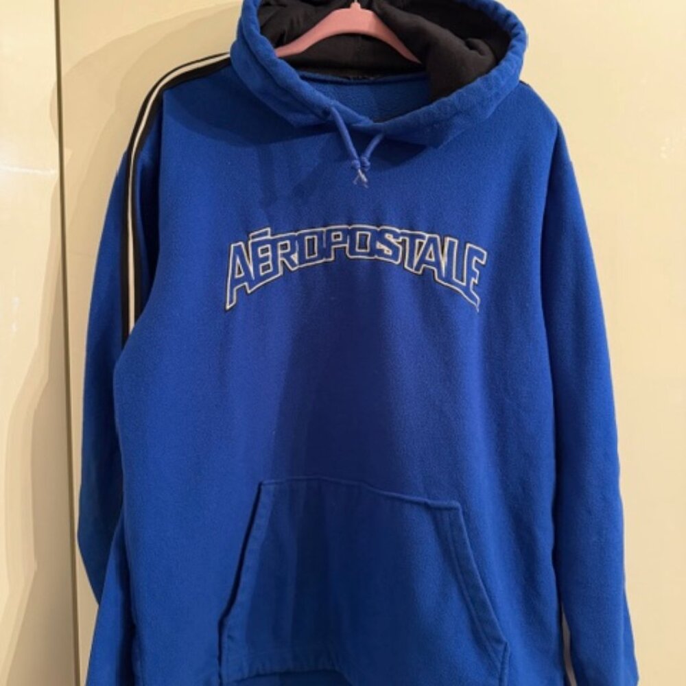 Aeropostale Hoodie, Cobalt Blue, Men, Size XL